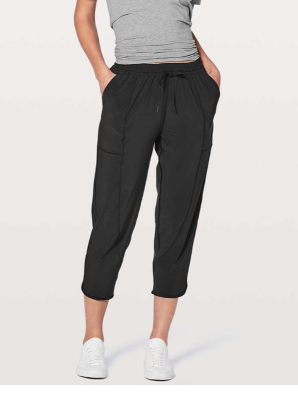 lululemon sz 6 Final Play Crop 23" Women's Crop Pants Black athleisure lounge
